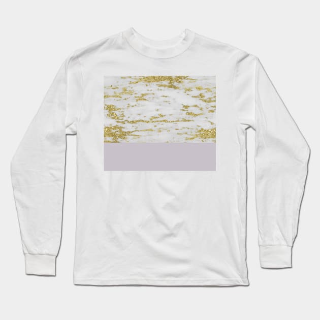Faraldi gold marble and smokey lilac Long Sleeve T-Shirt by marbleco